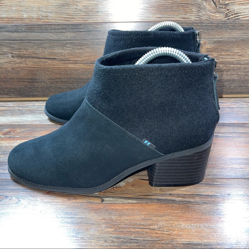 New Tom’s black ankle boots booties womens shoes size 8.5